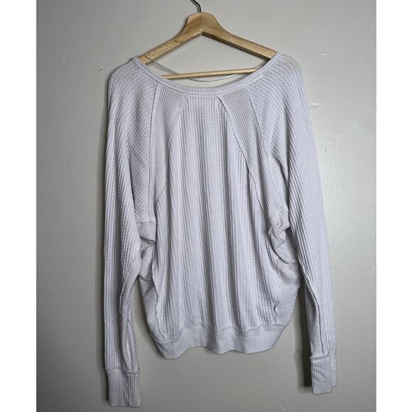 We The Free Santa Clara Thermal V-Neck Top Light Gray White Oversized Small - Picture 6 of 6